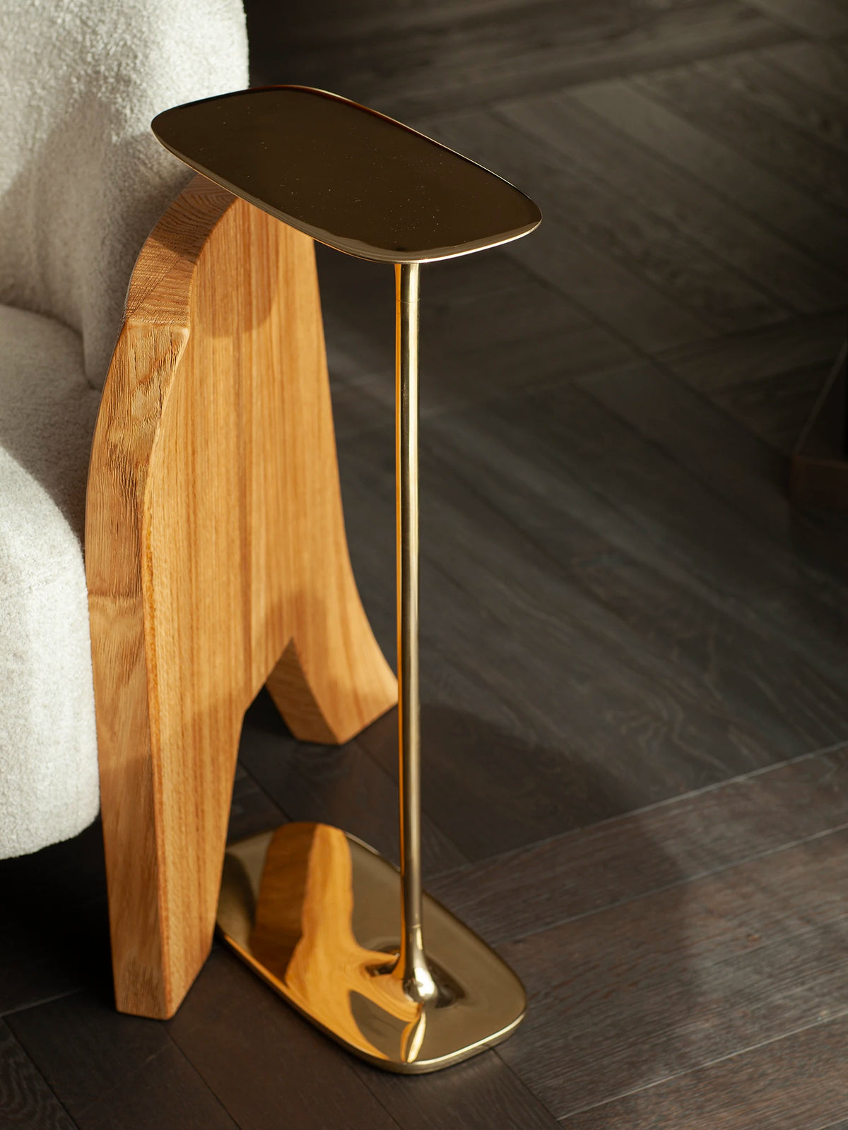 Tall Side Table - Polished Brass