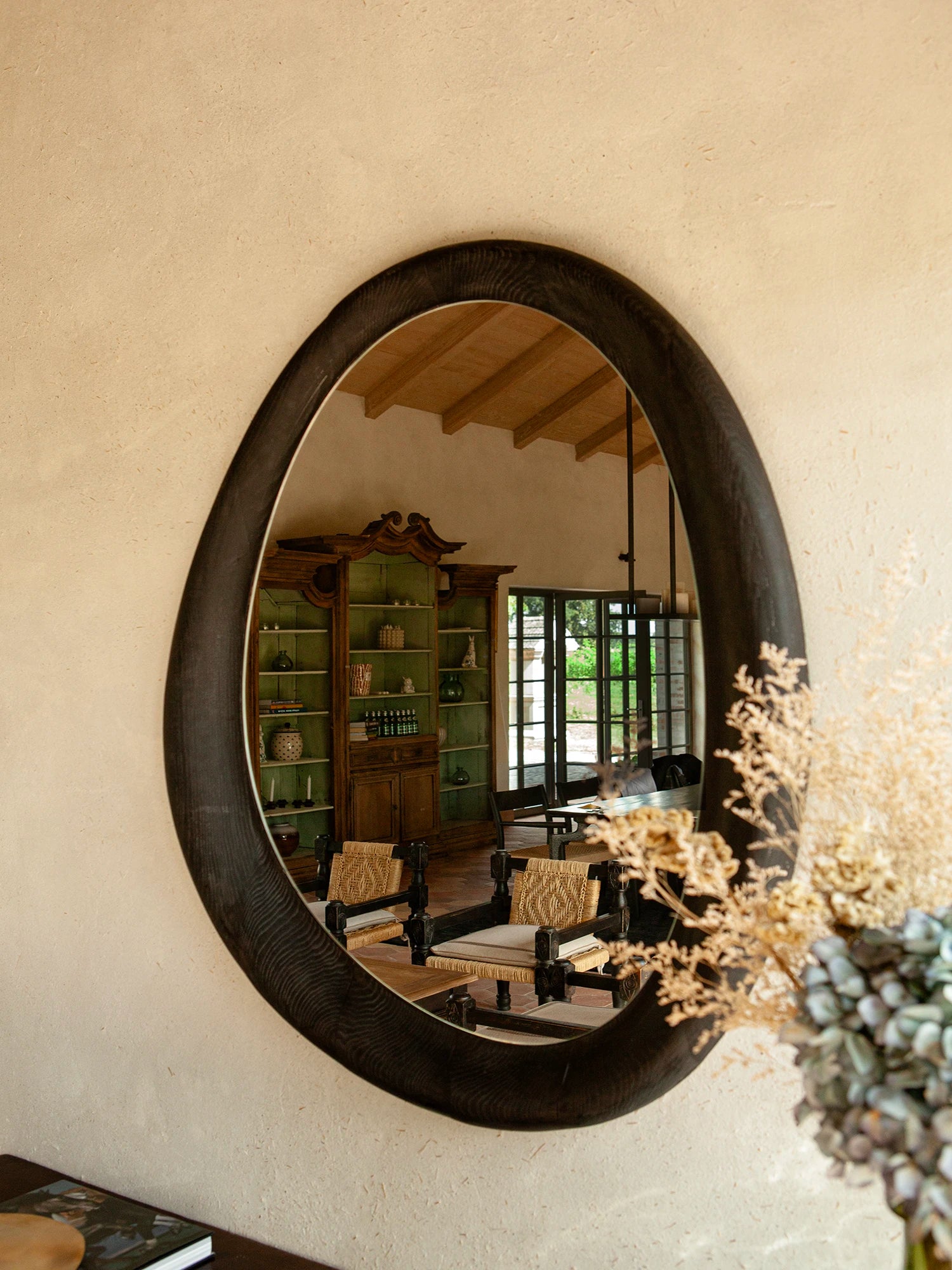 Como Mirror - Black Stained Oak