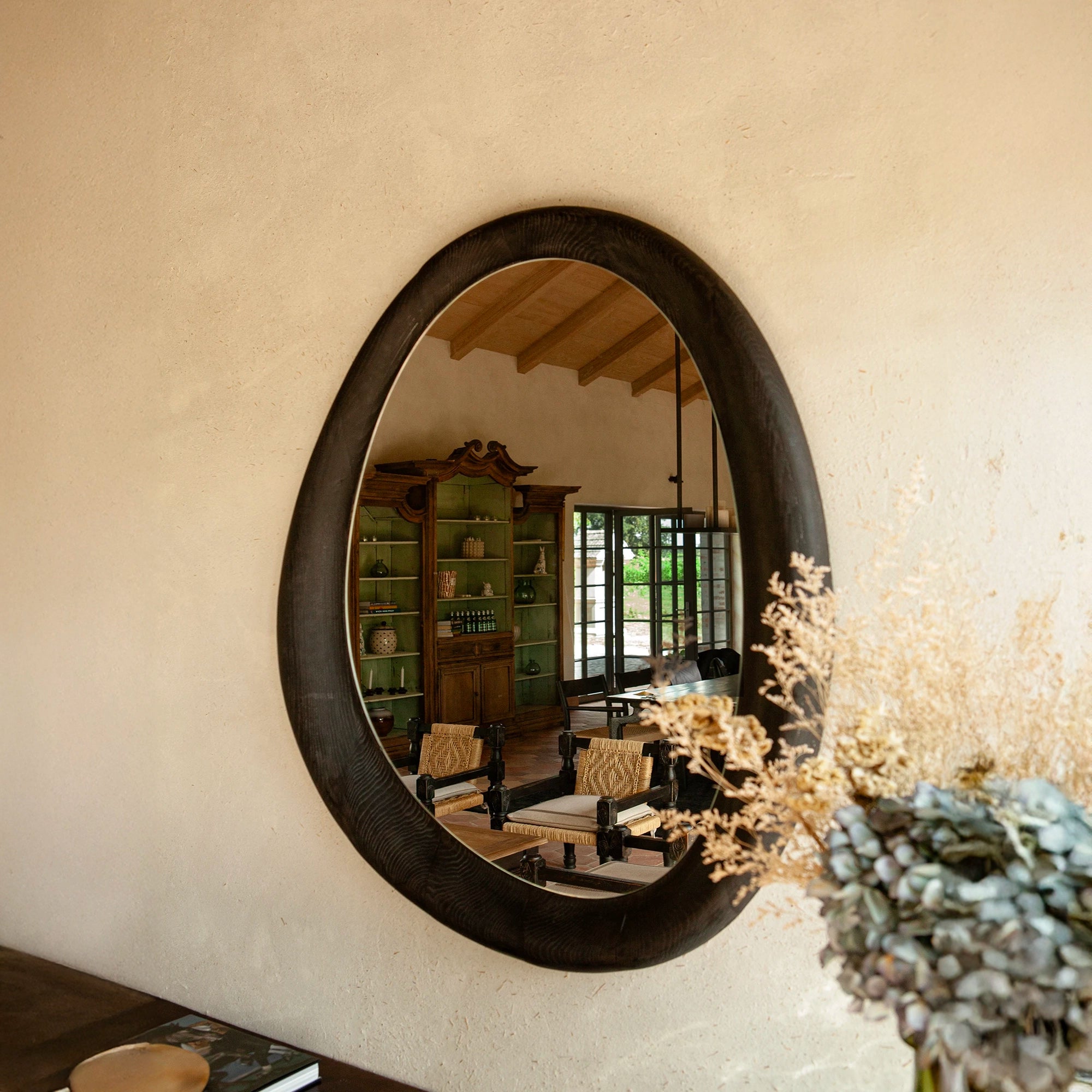 Como Mirror - Black Stained Oak