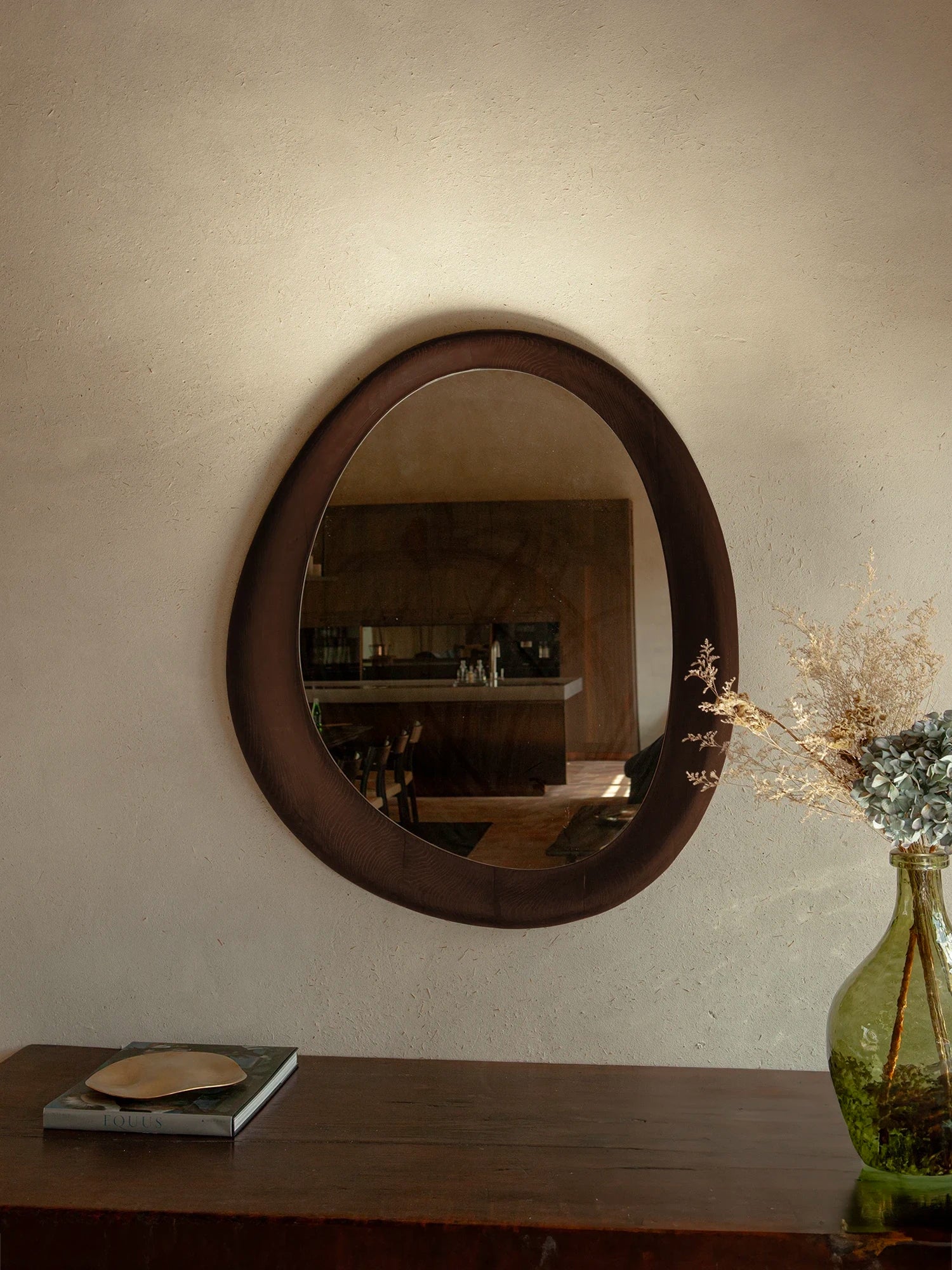 Como Mirror - Brown Stained Oak