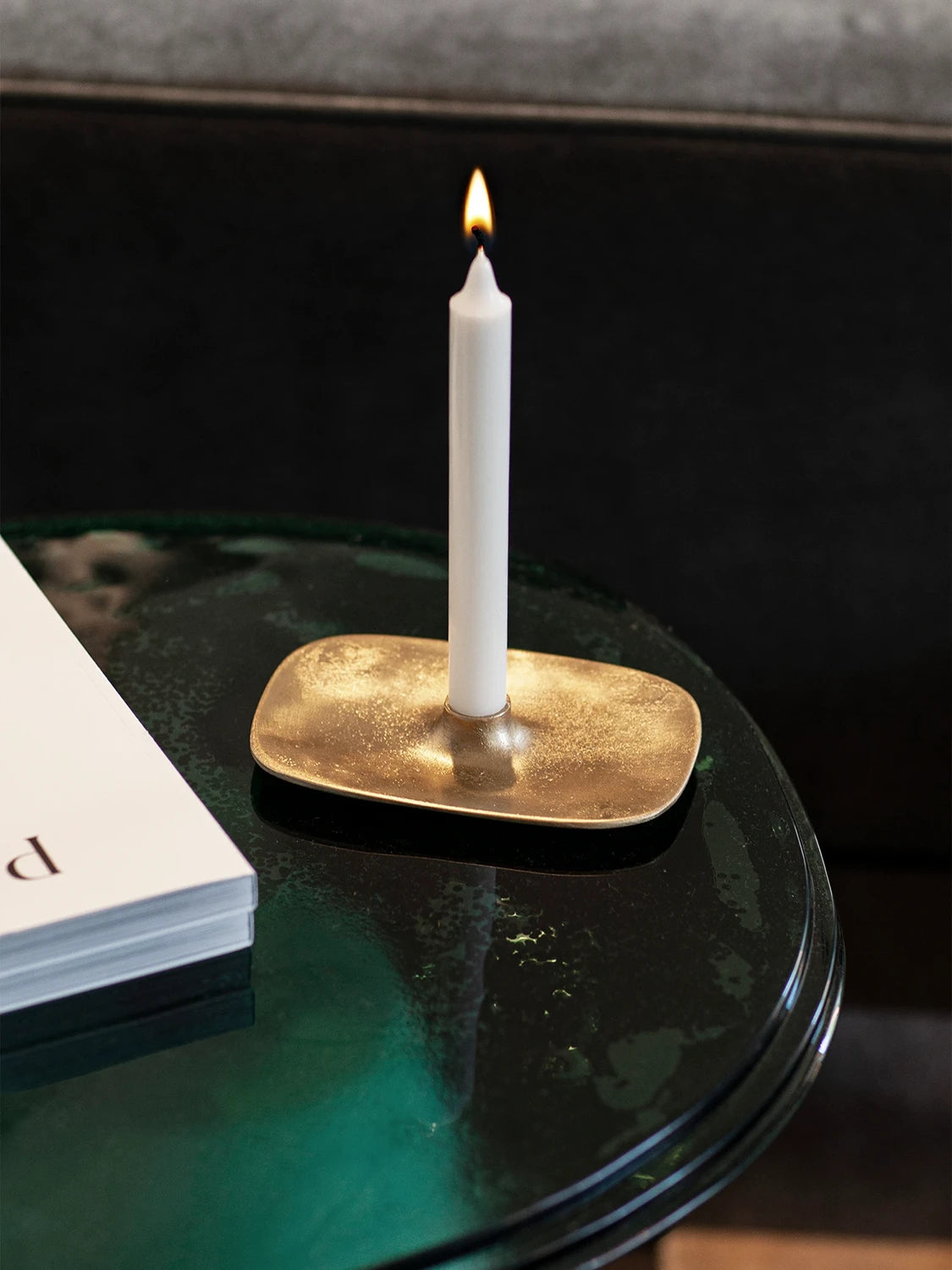 Candle holder - Textured Brass