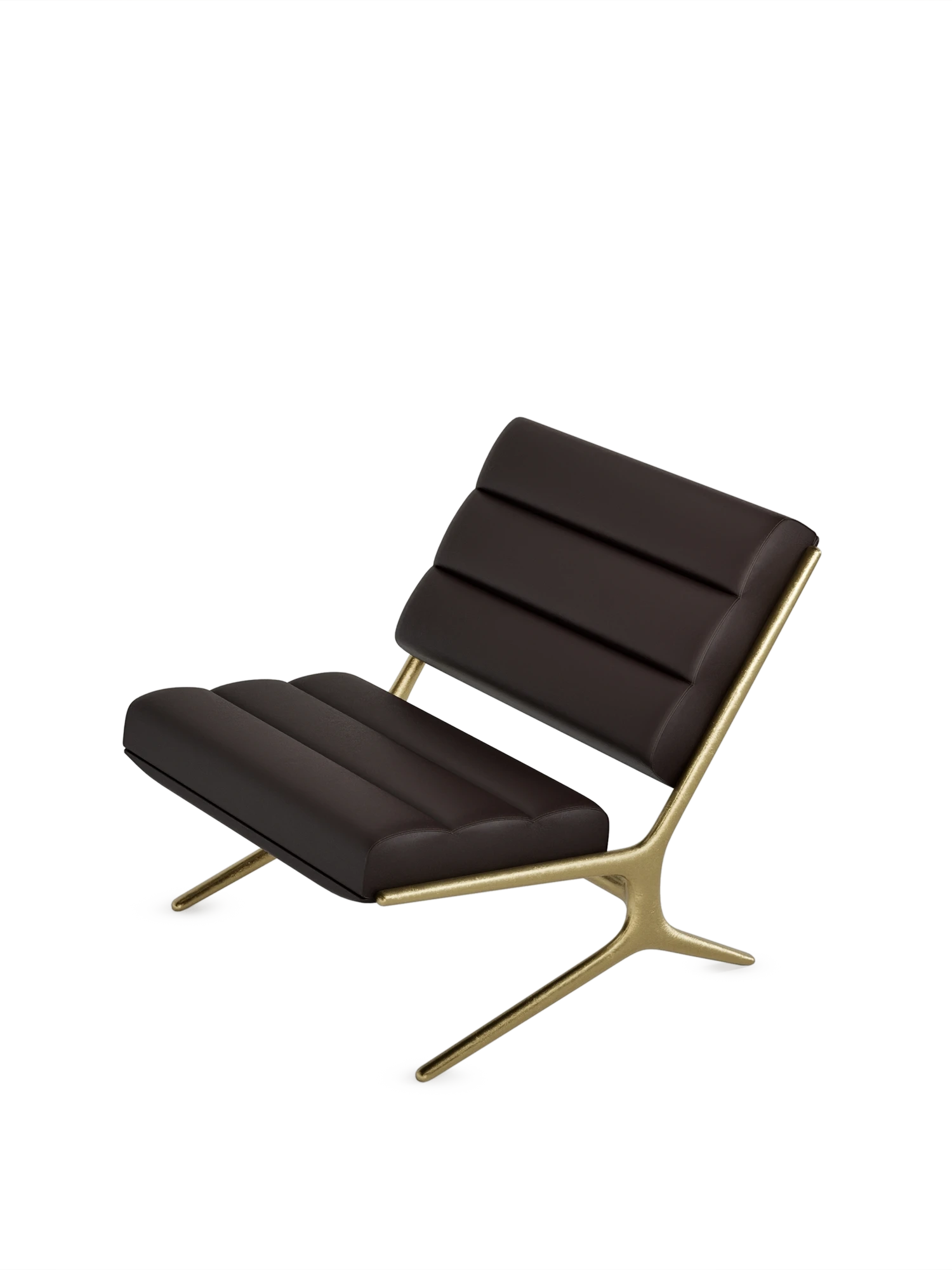 Wafer lounge chair - Textured Brass
