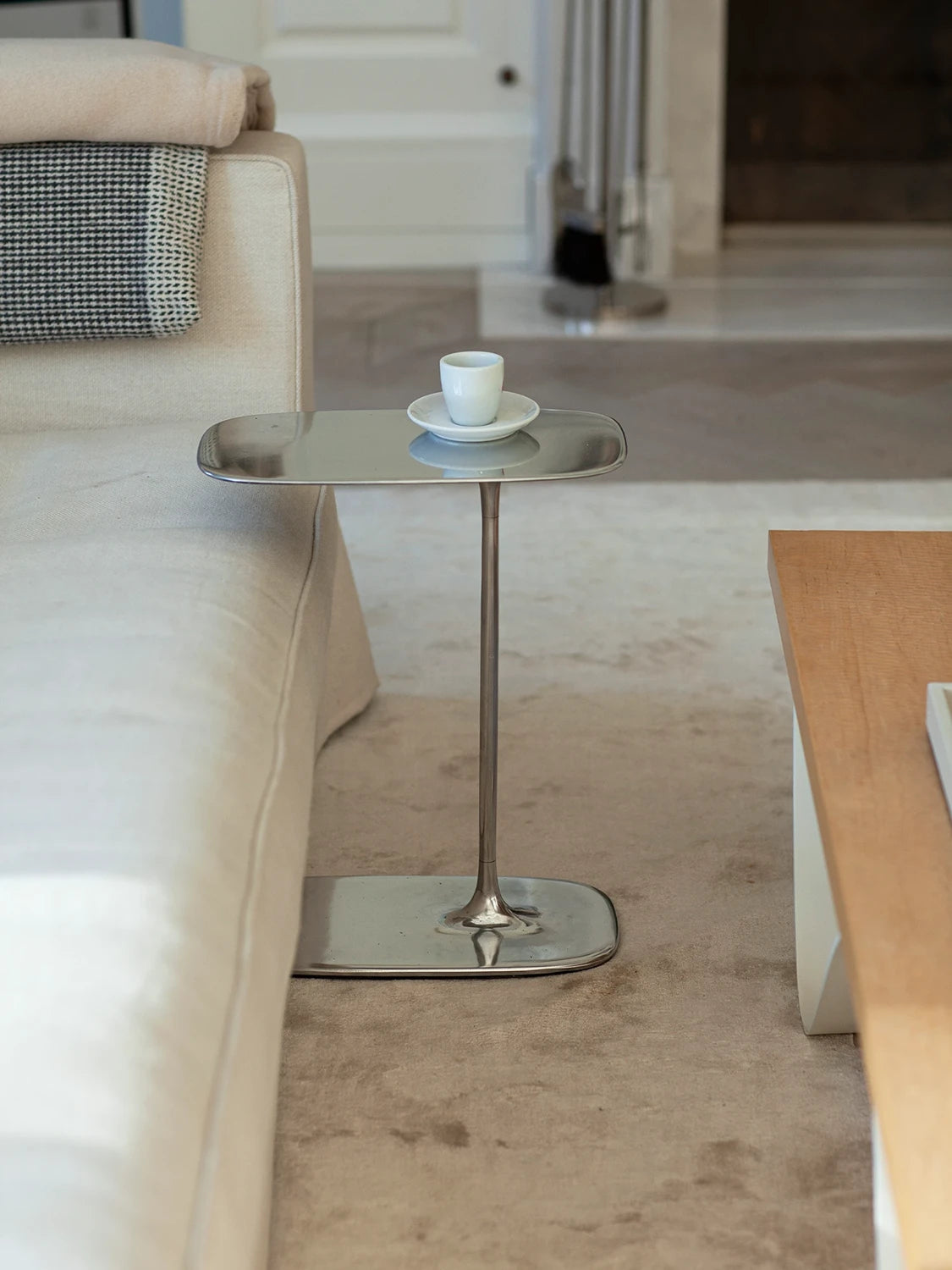 Low Side Table - Polished Aluminium