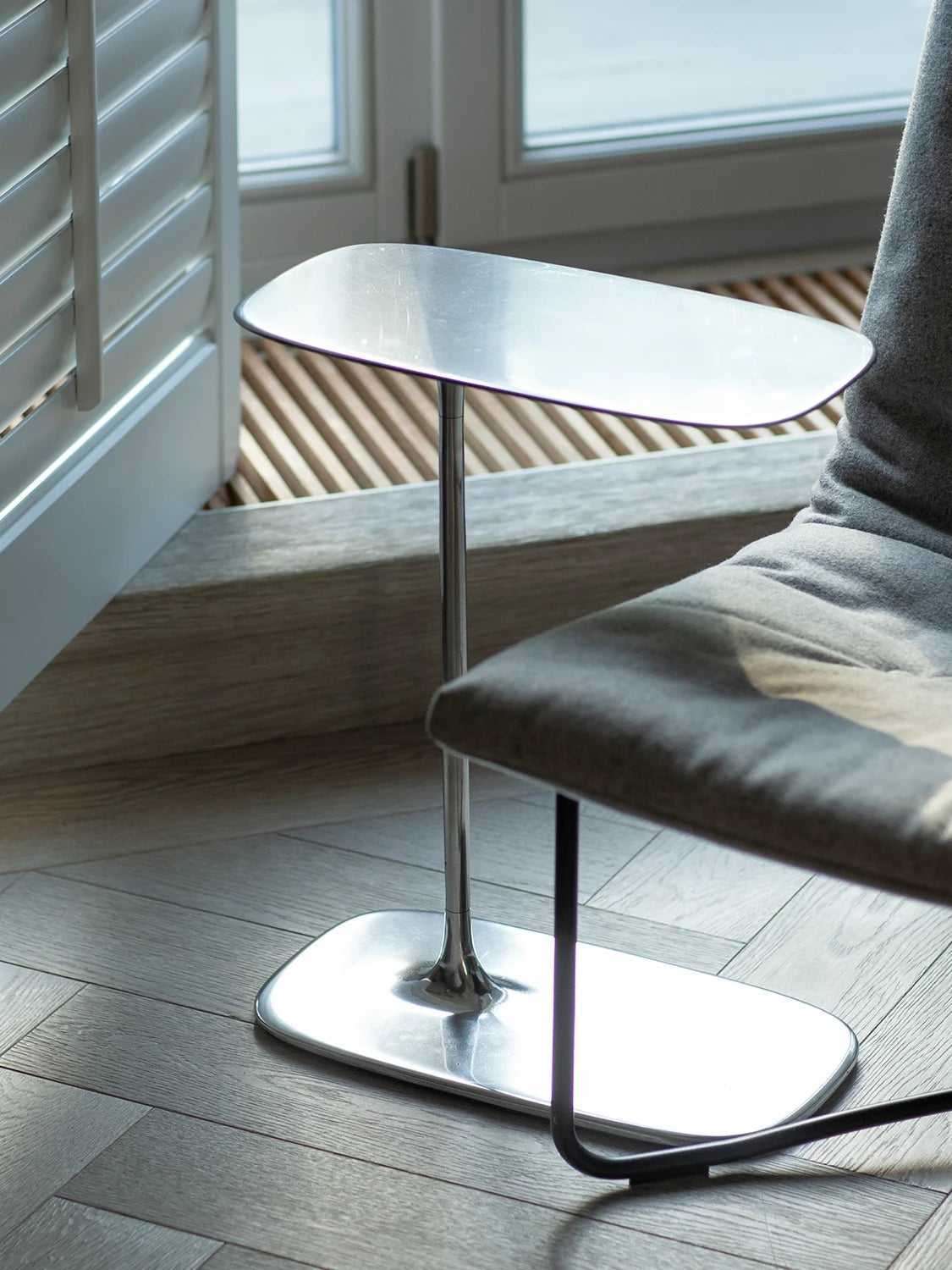 Low Side Table - Polished Aluminium
