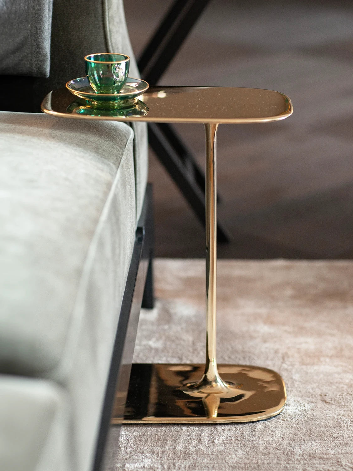 Low Side Table - Polished Brass