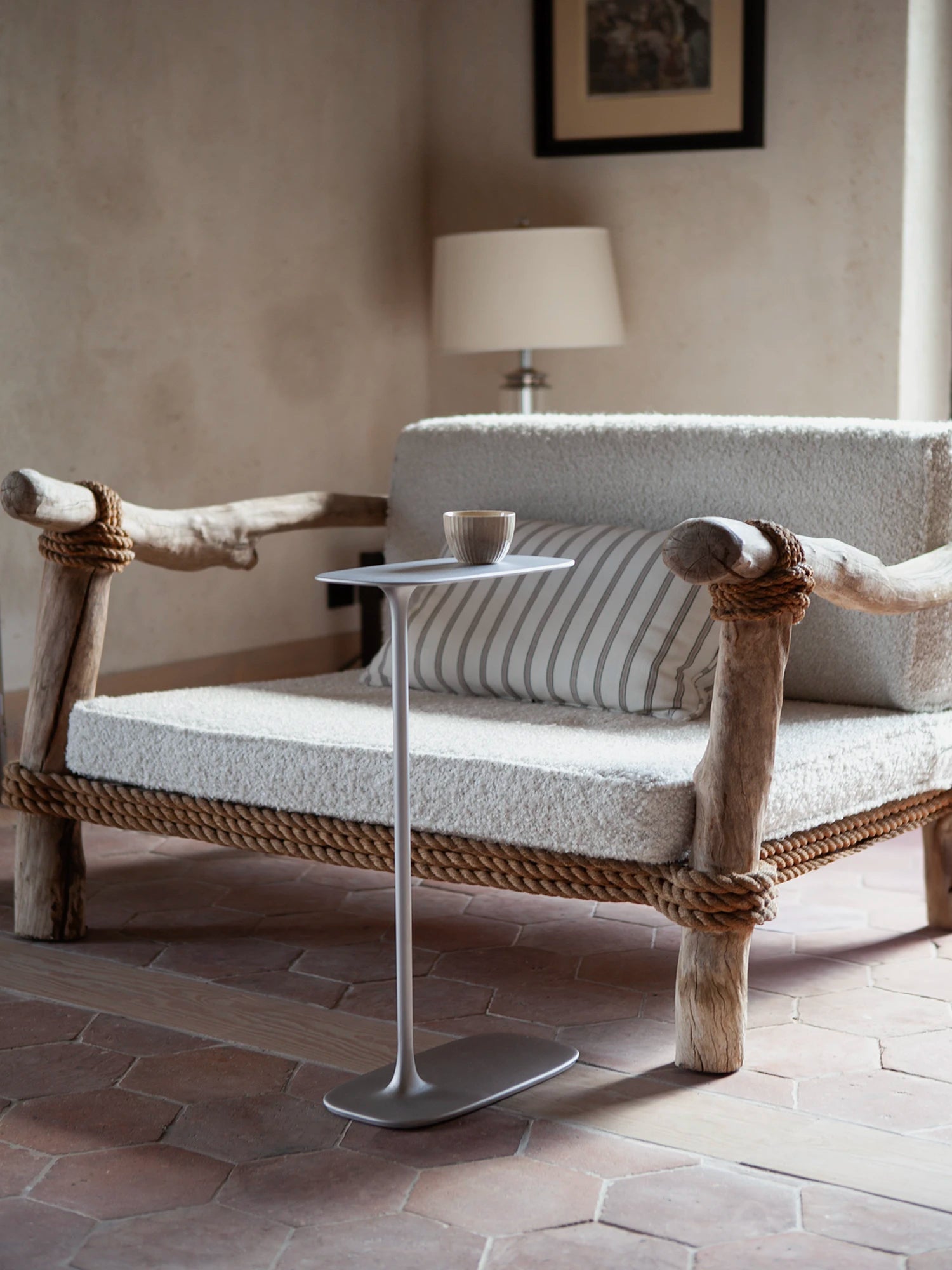 Tall Side Table - Brushed Aluminium