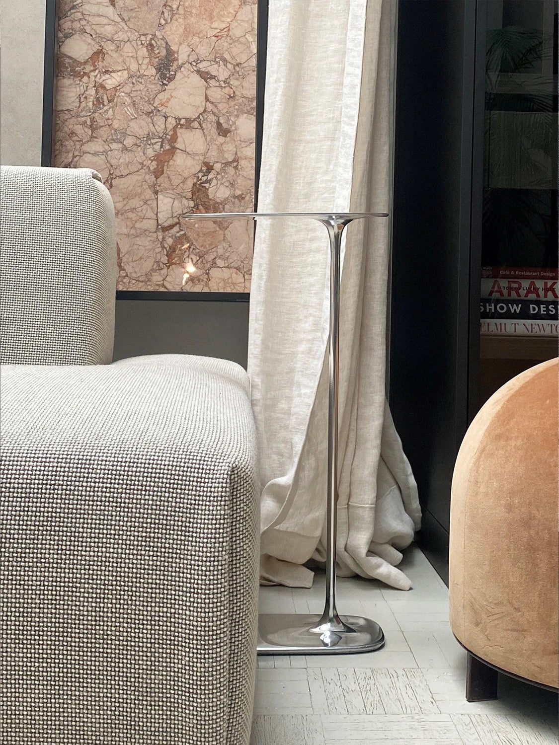 Tall Side Table - Polished Aluminium