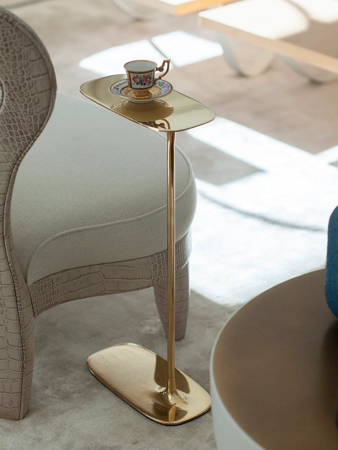 Tall Side Table - Polished Brass