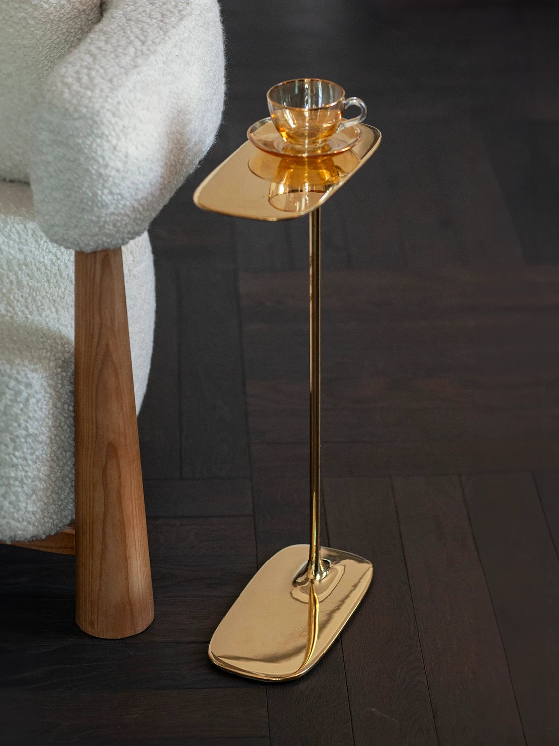 Tall Side Table - Polished Brass