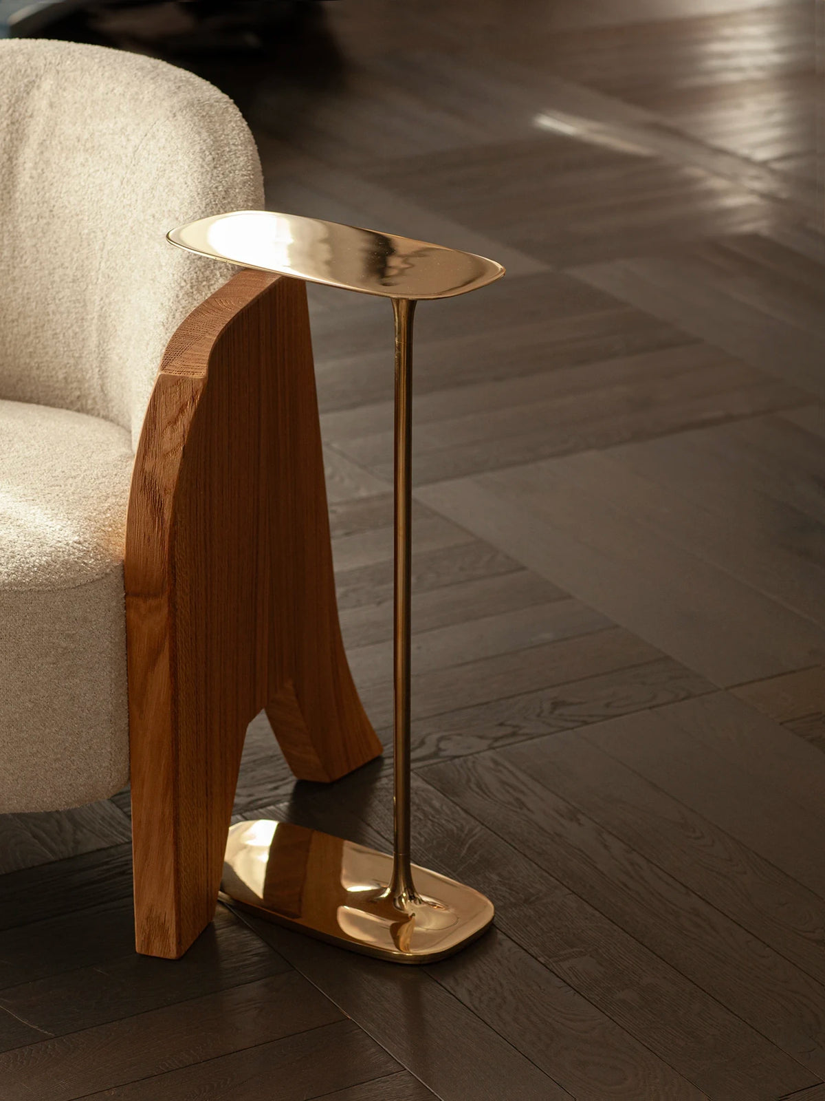 Tall Side Table - Polished Brass