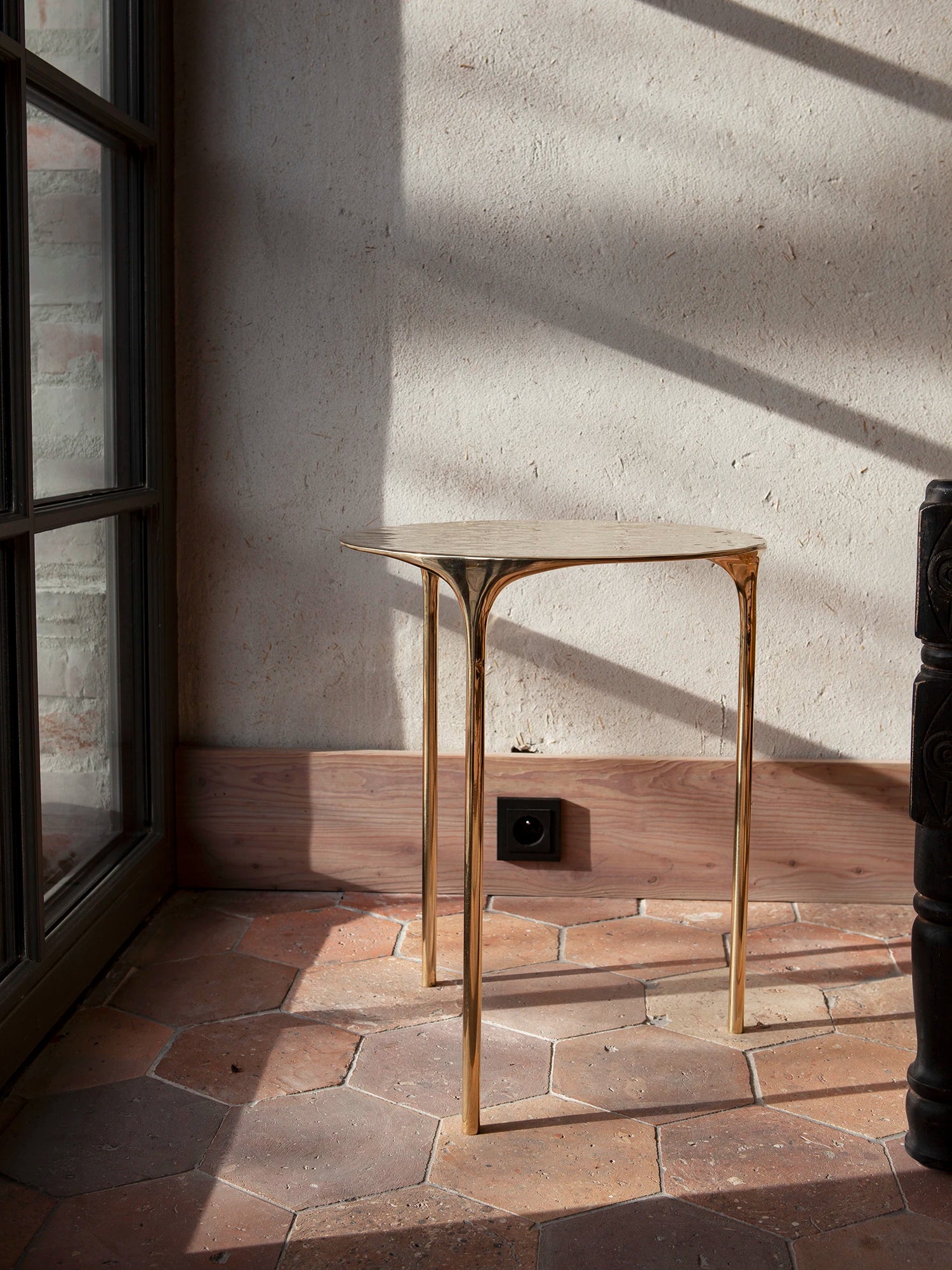 Coffee Table - Rippled Brass