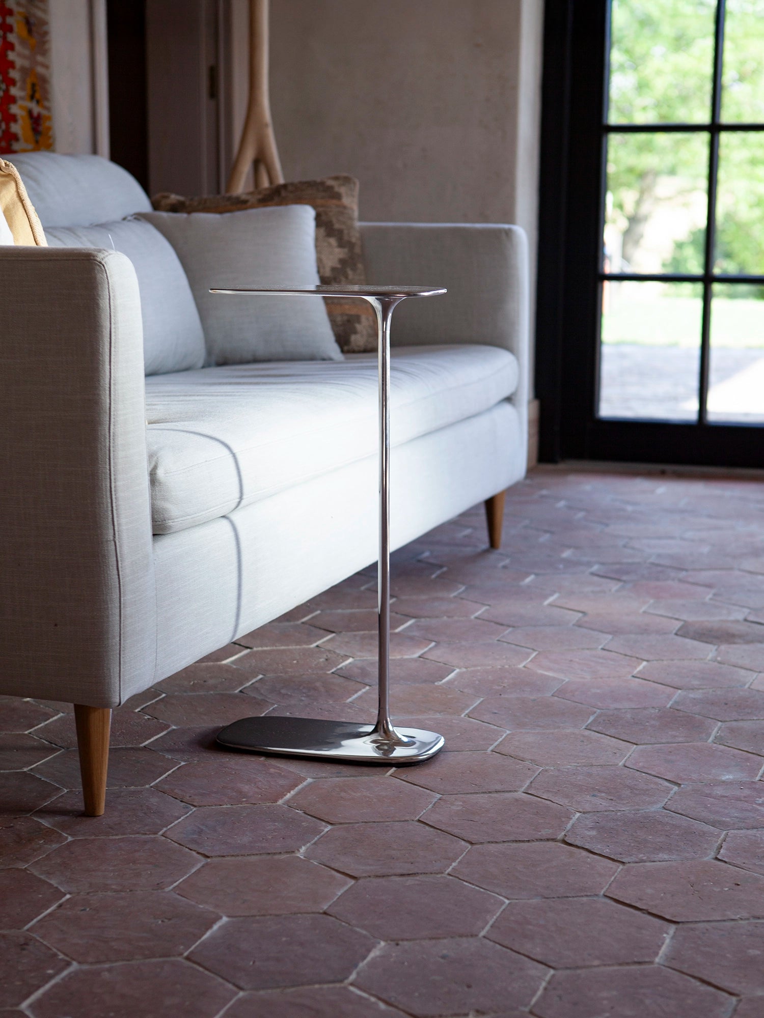 Tall Side Table - Polished Aluminium