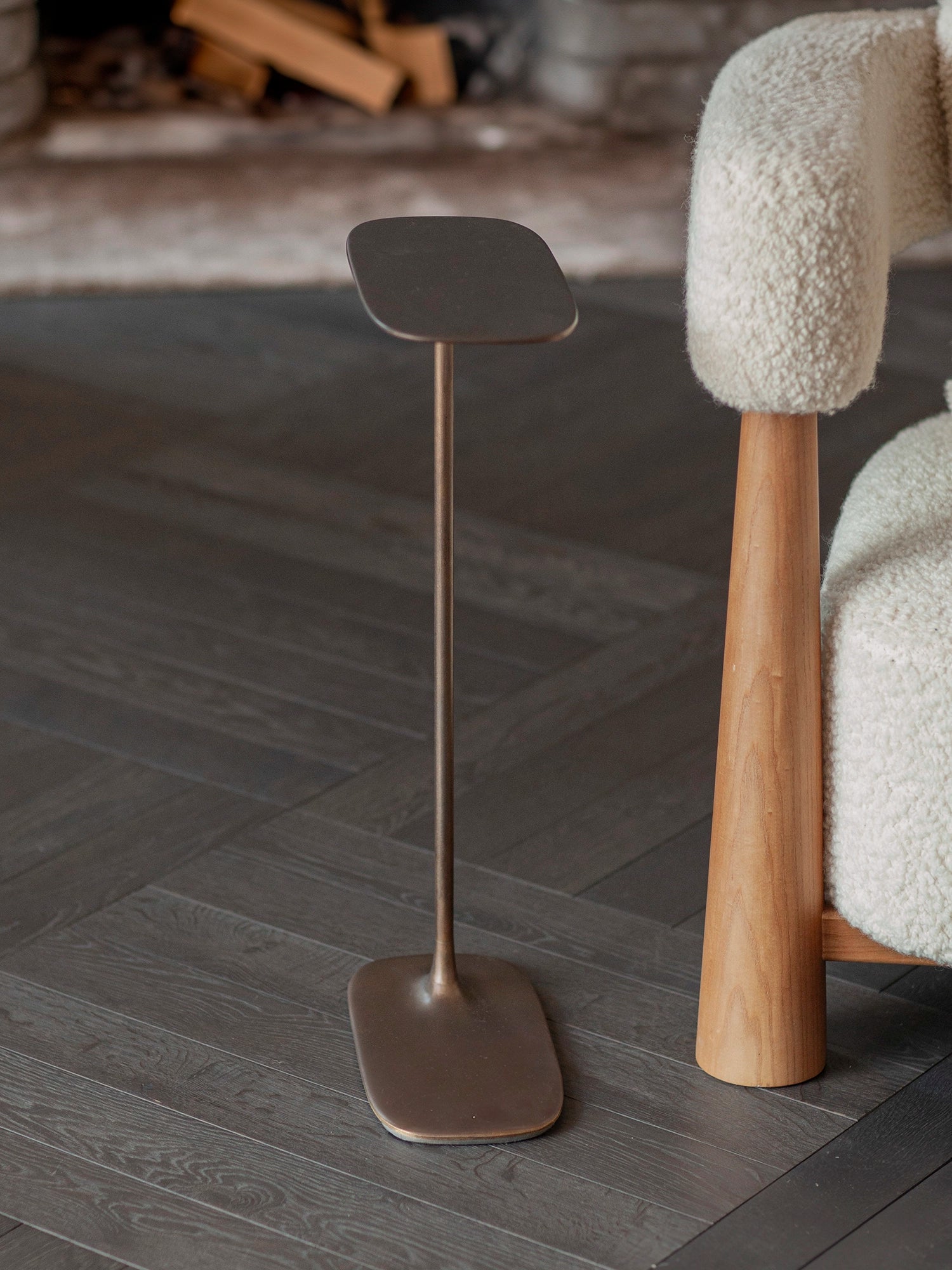 Tall Side Table - Aged Brass