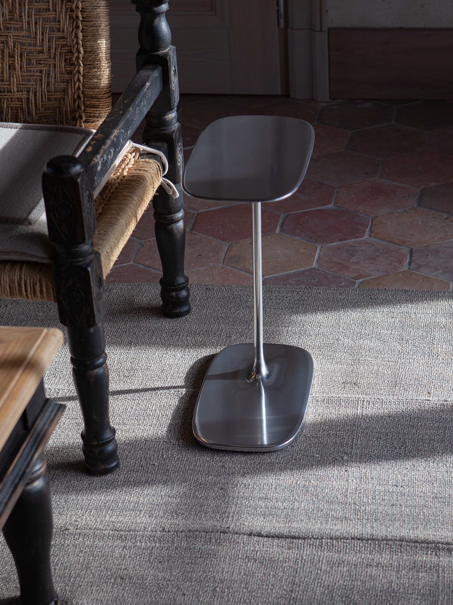 Low Side Table - Polished Aluminium