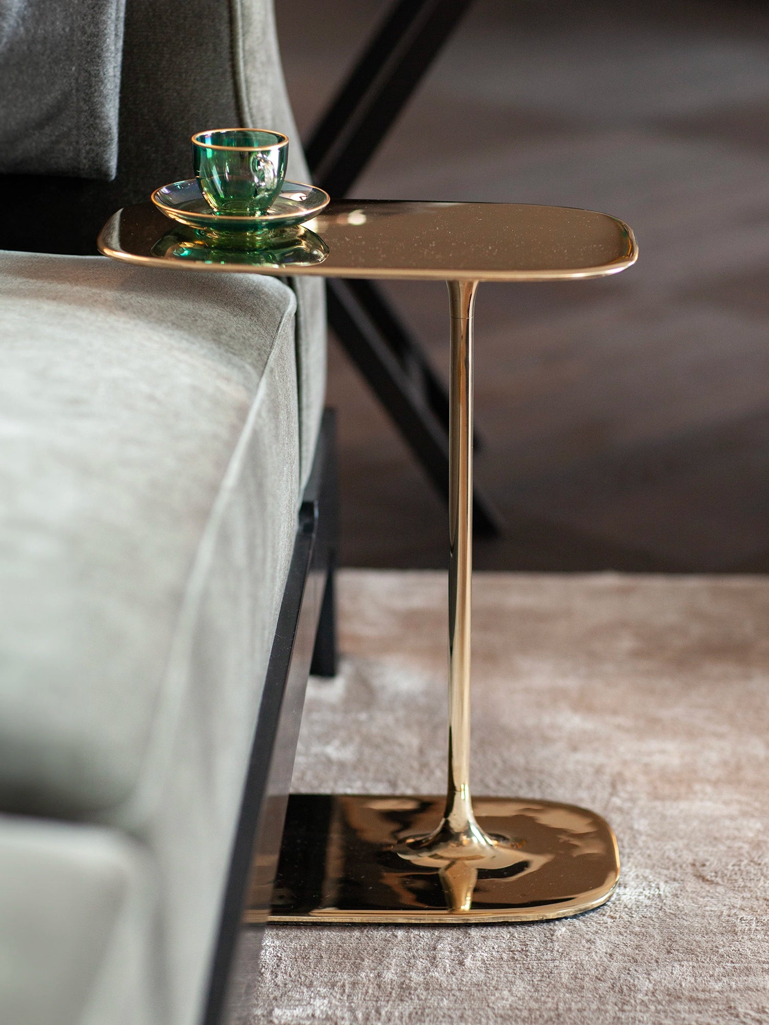 Low Side Table - Polished Brass