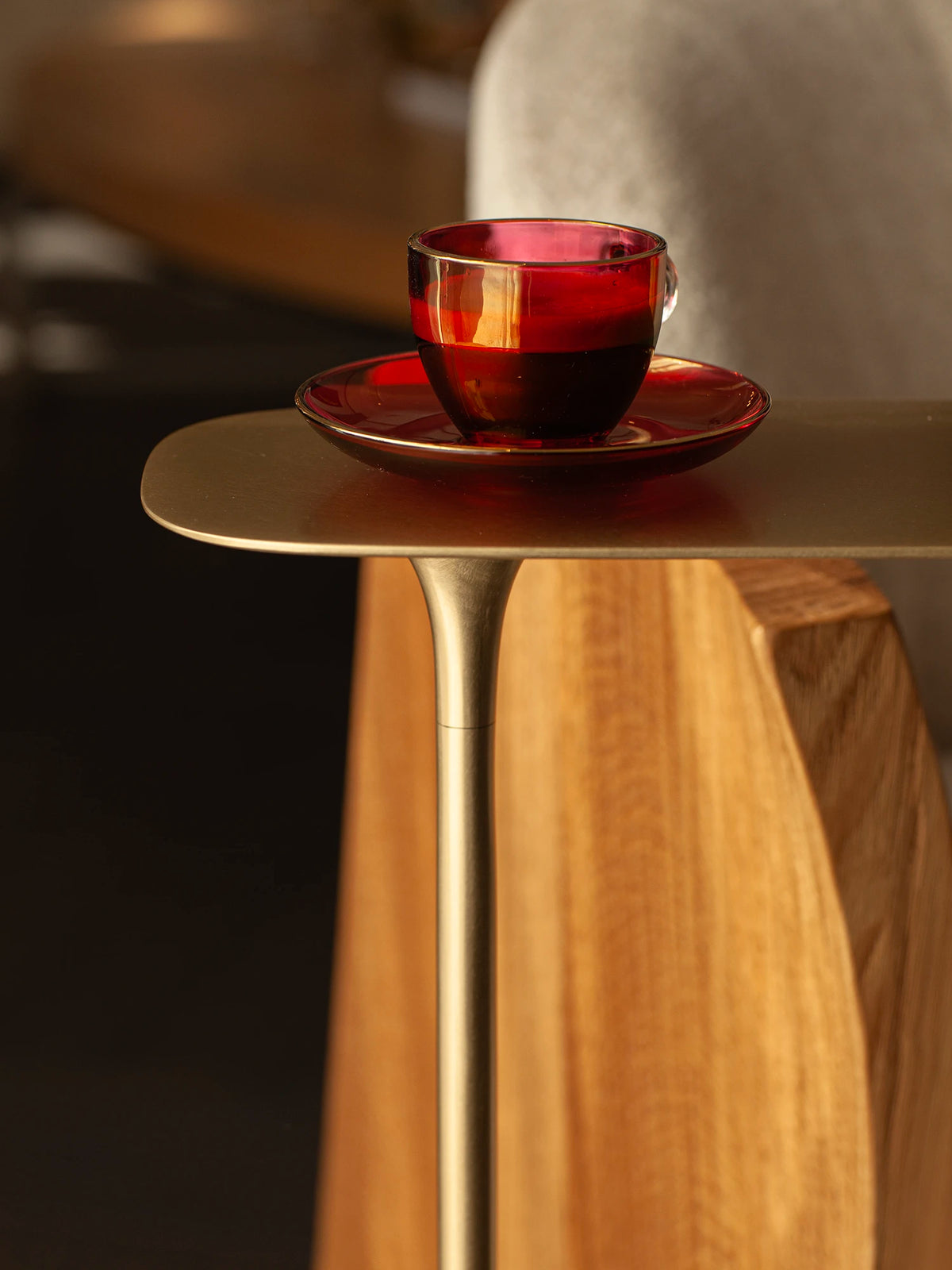 Tall Side Table - Brushed Brass
