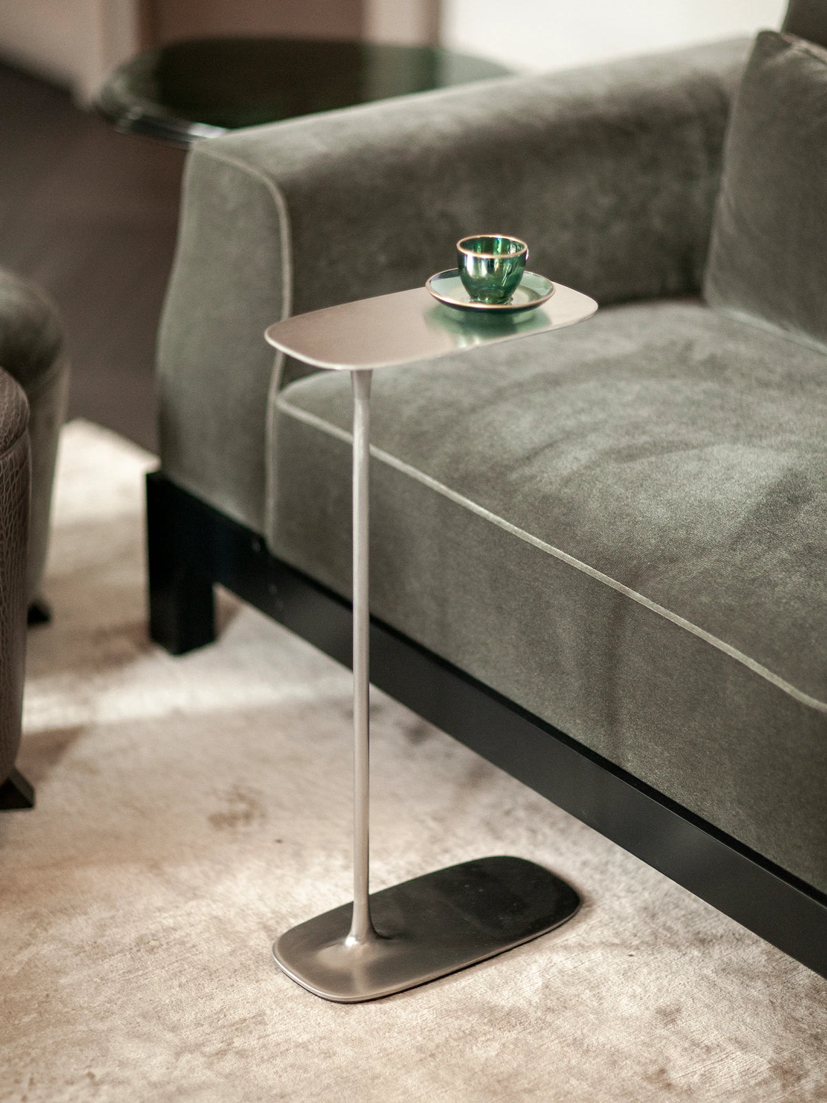 Tall Side Table - Brushed Aluminium