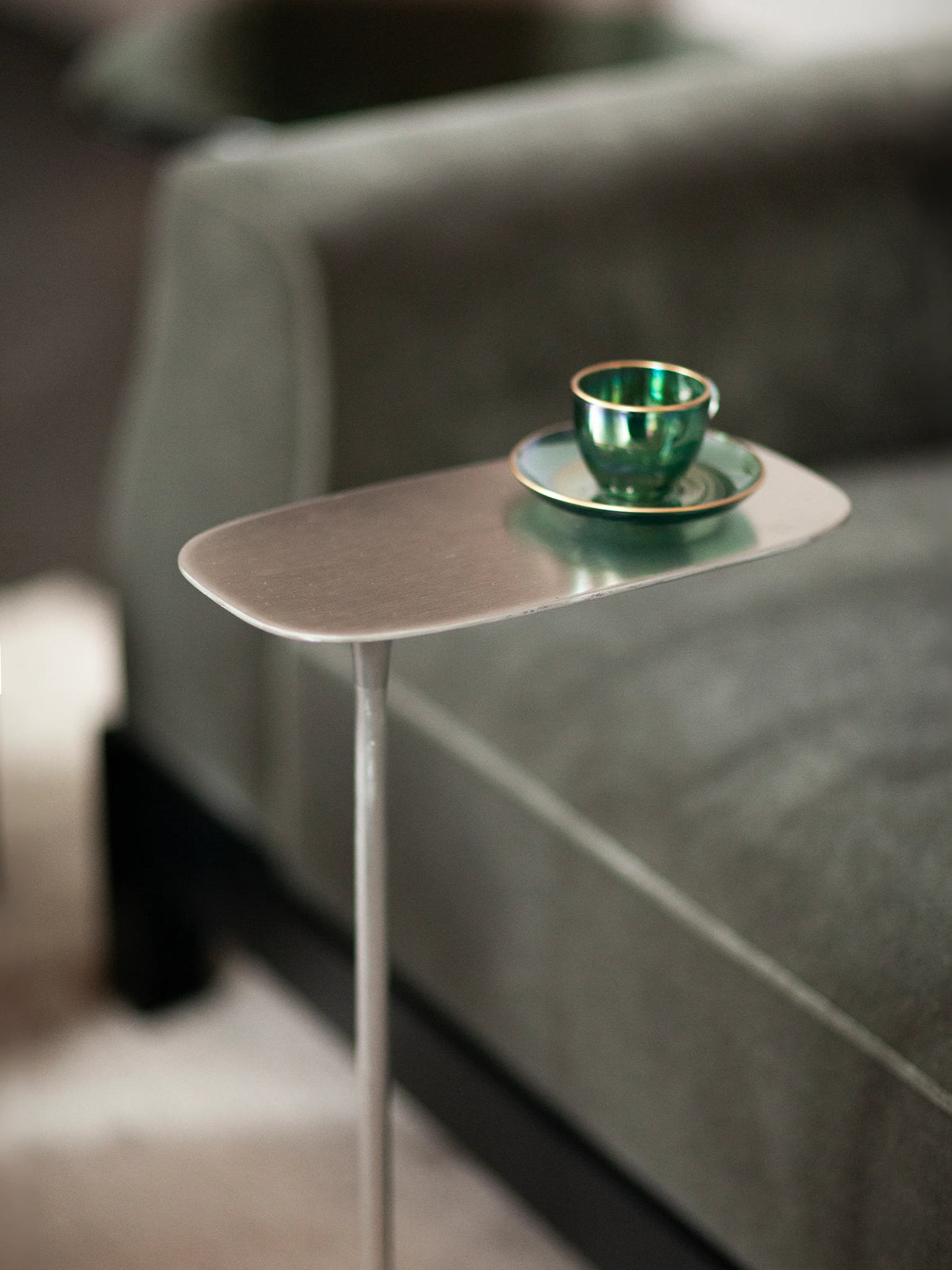 Tall Side Table - Brushed Aluminium