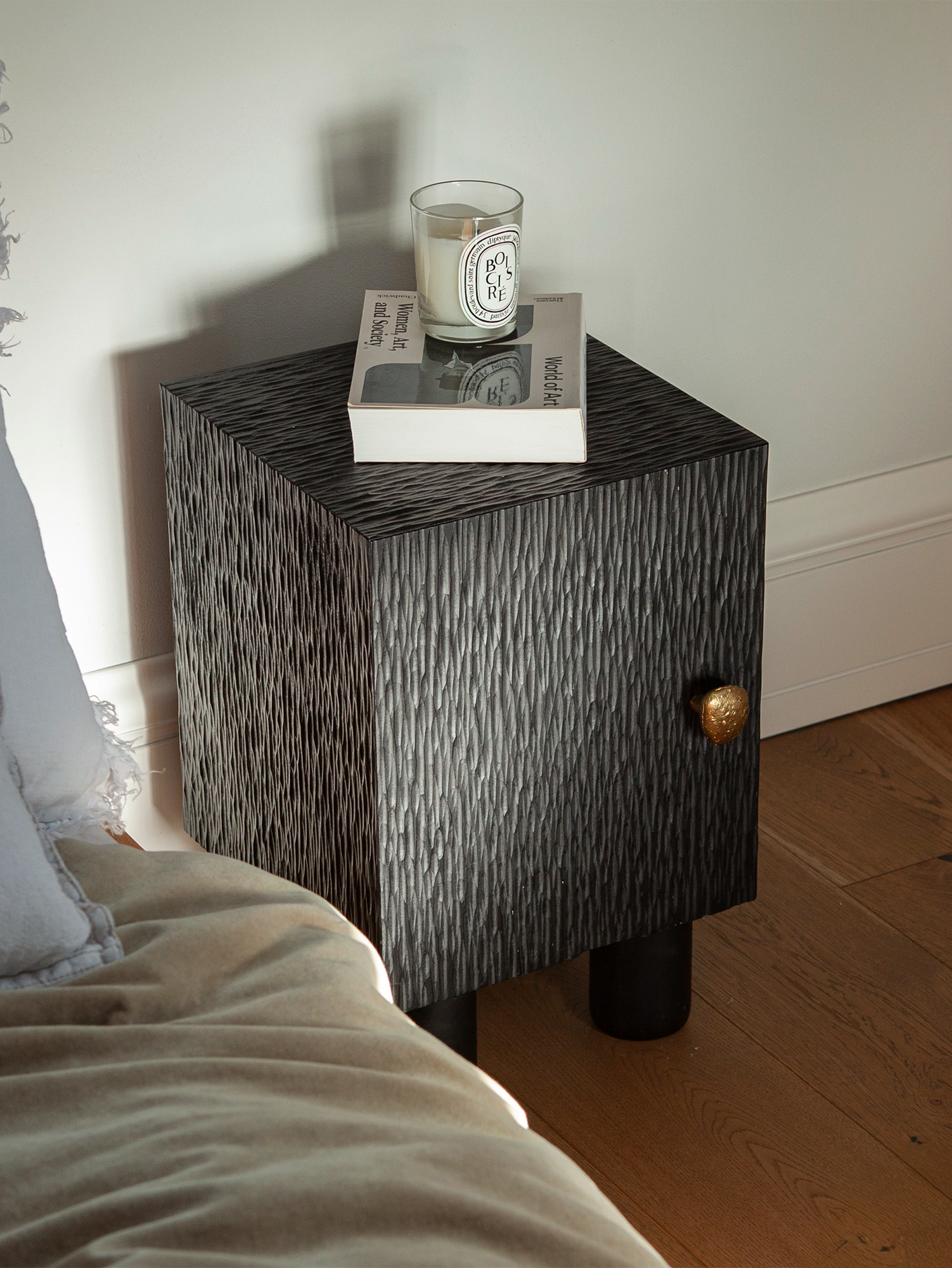 Bedside Cabinet - Black Stained Oak