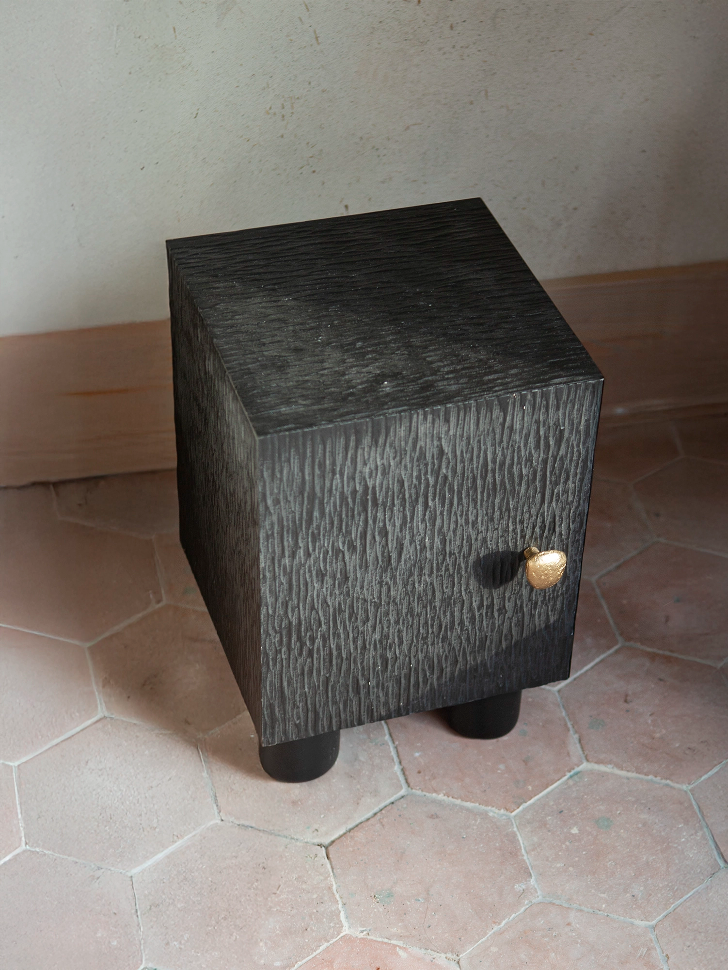 Bedside Cabinet - Black Stained Oak