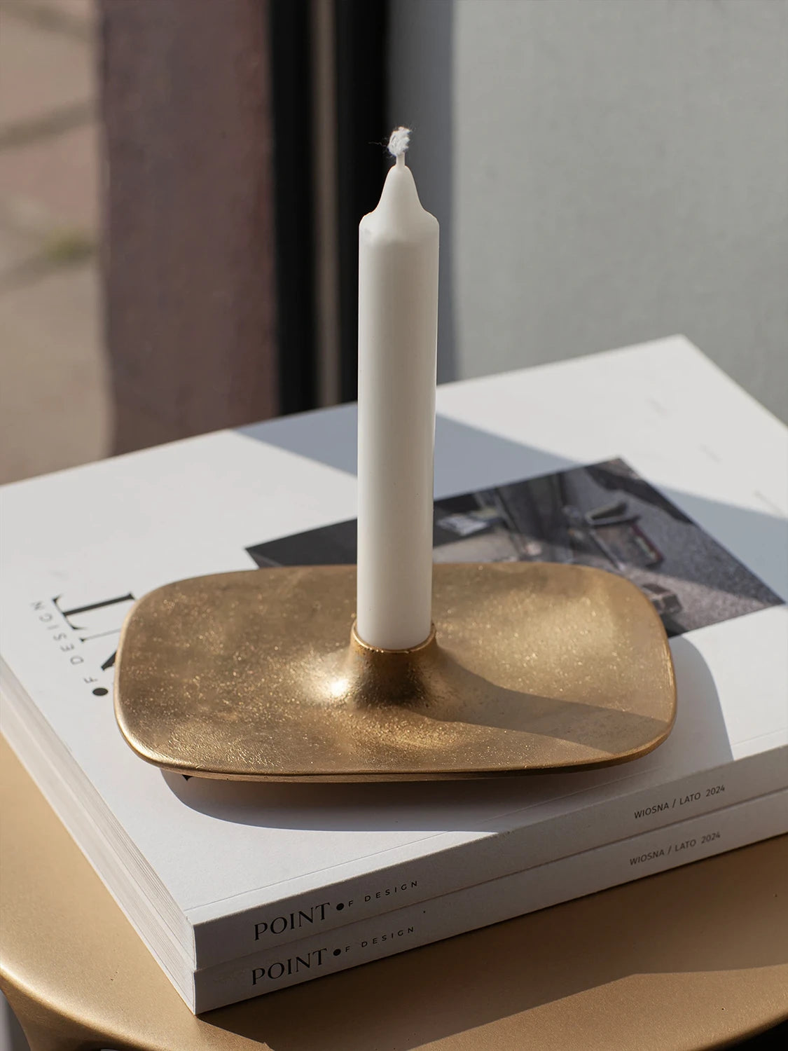 Candle holder - Textured Brass