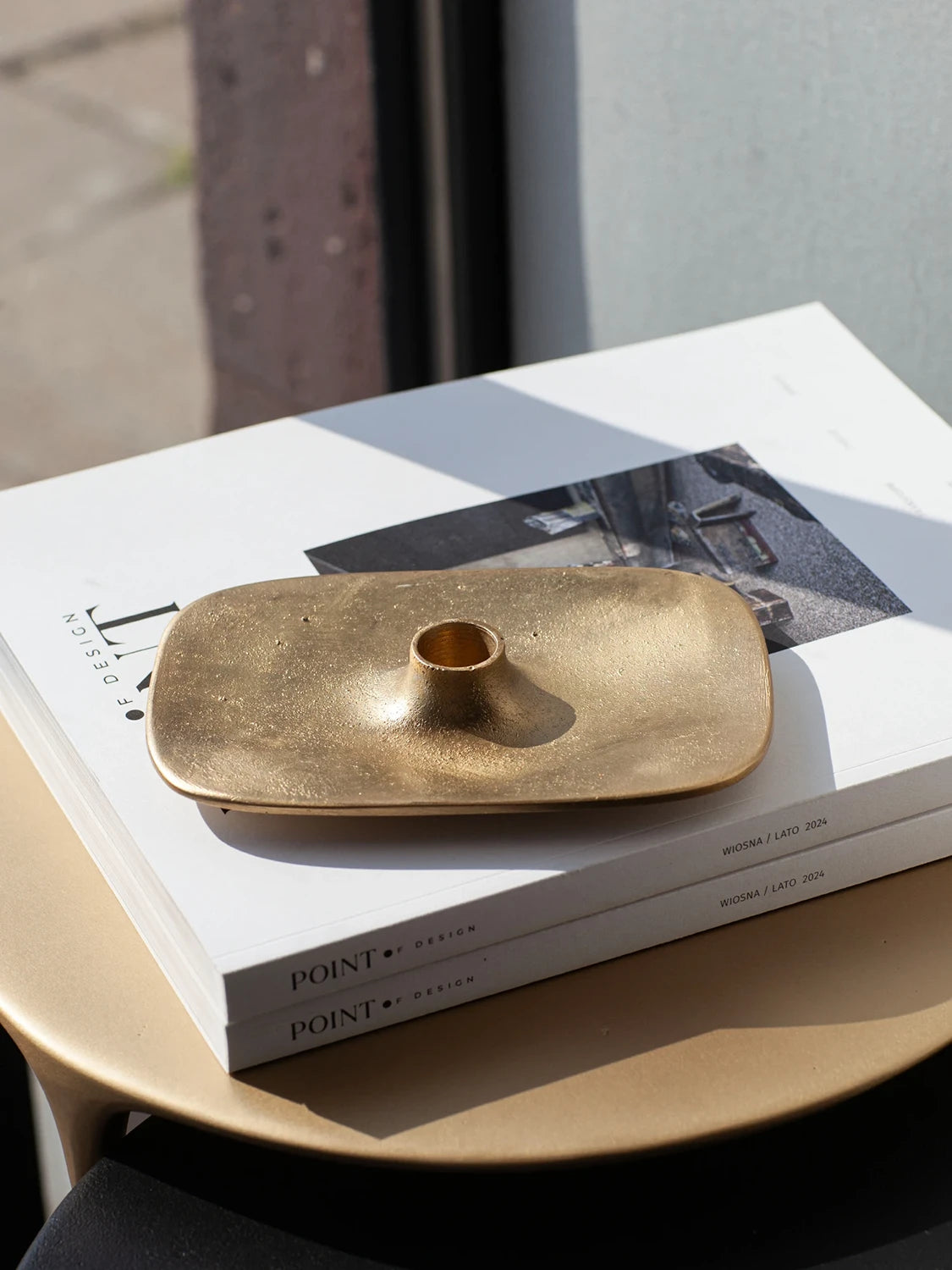 Candle holder - Textured Brass