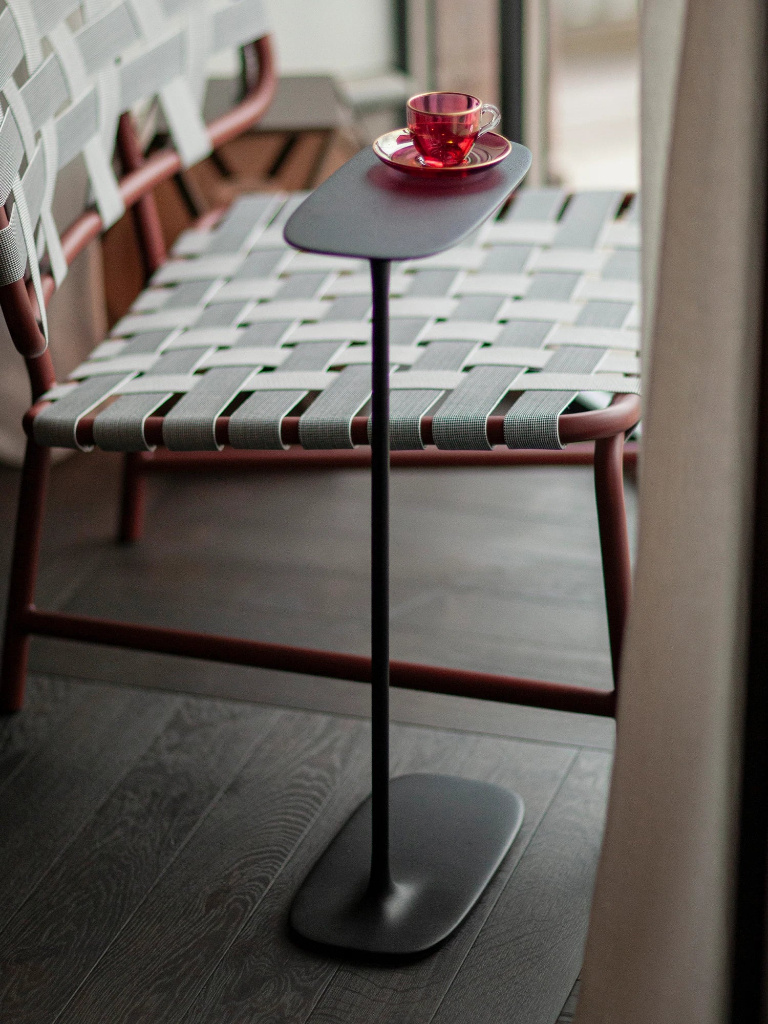 Tall Side Table - Coated Black