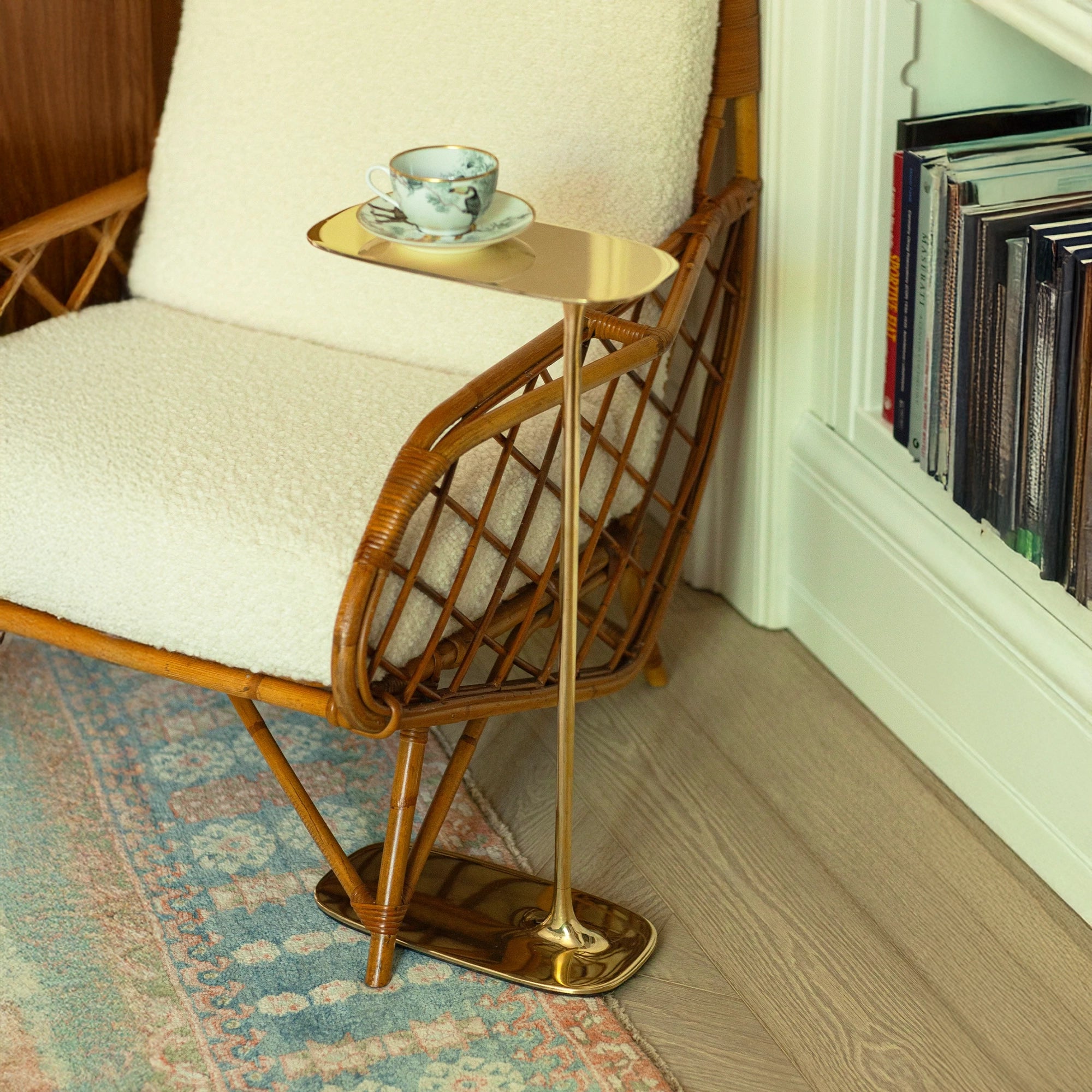 Tall Side Table - Polished Brass