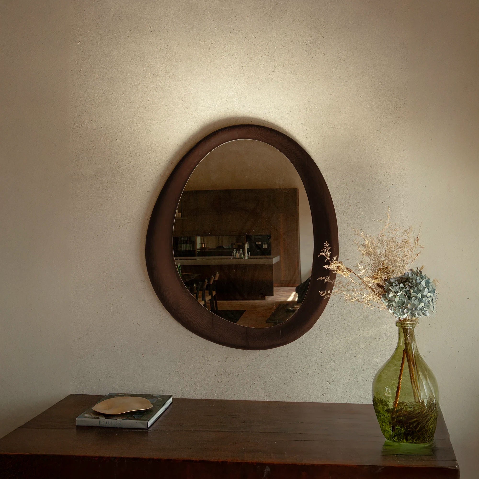 Como Mirror - Brown Stained Oak