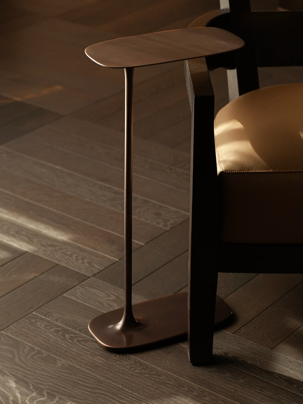 Tall Side Table - Aged Brass
