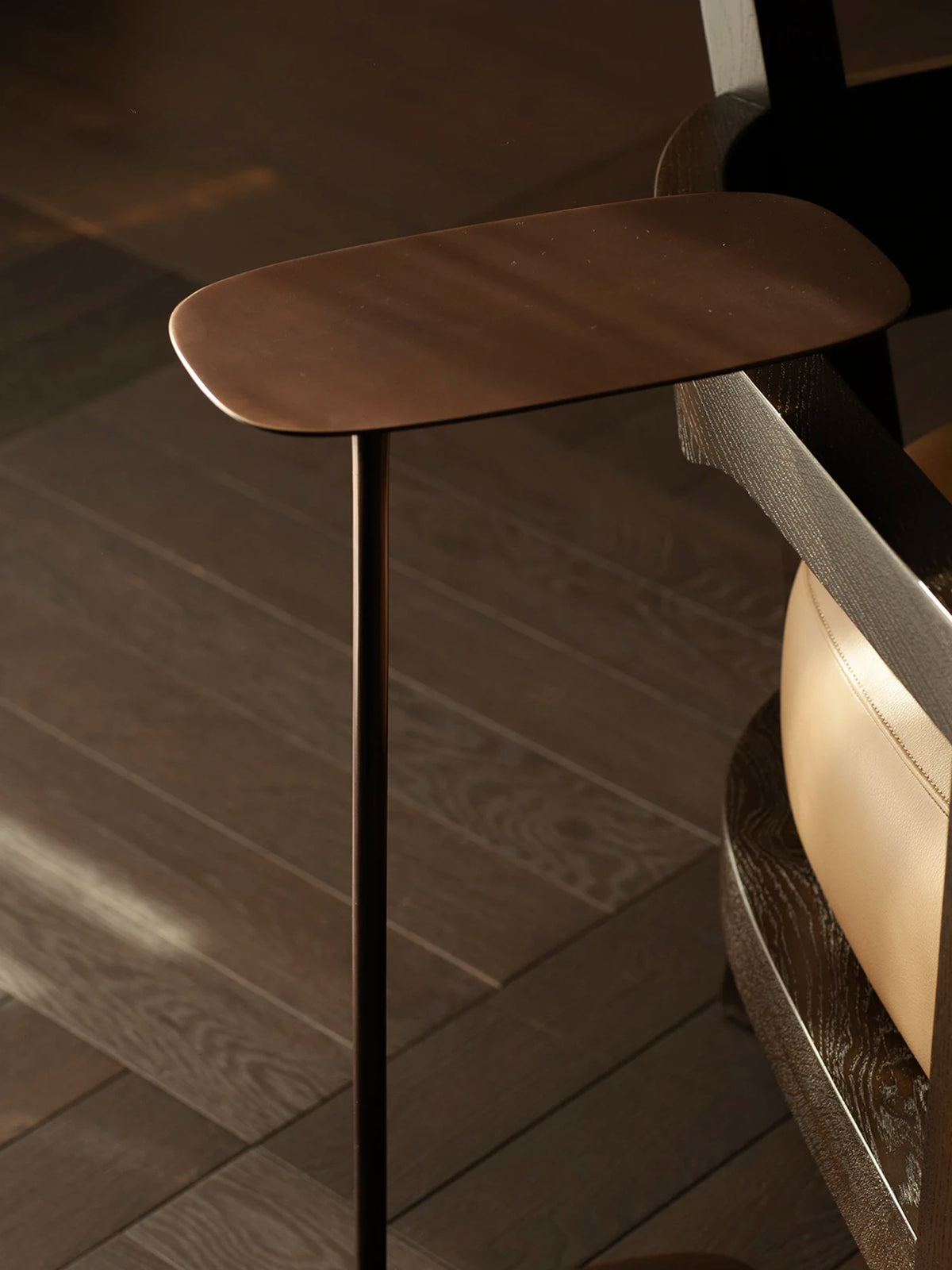 Tall Side Table - Aged Brass