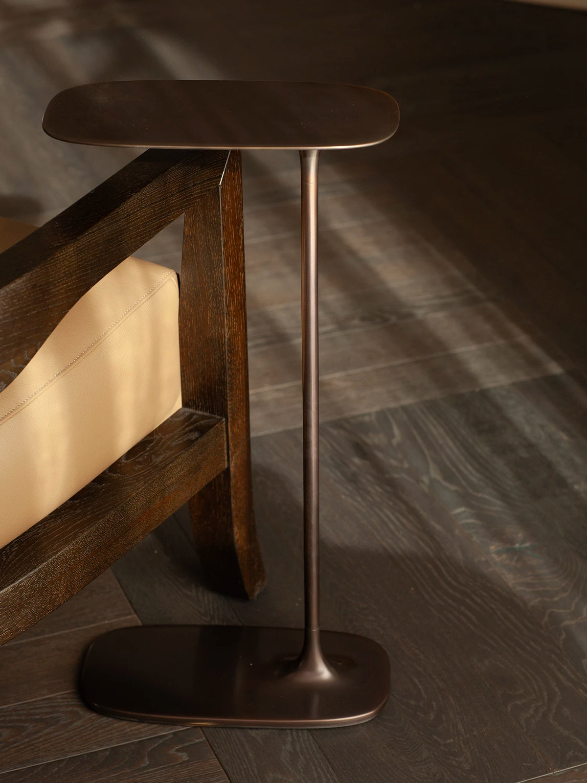 Tall Side Table - Aged Brass