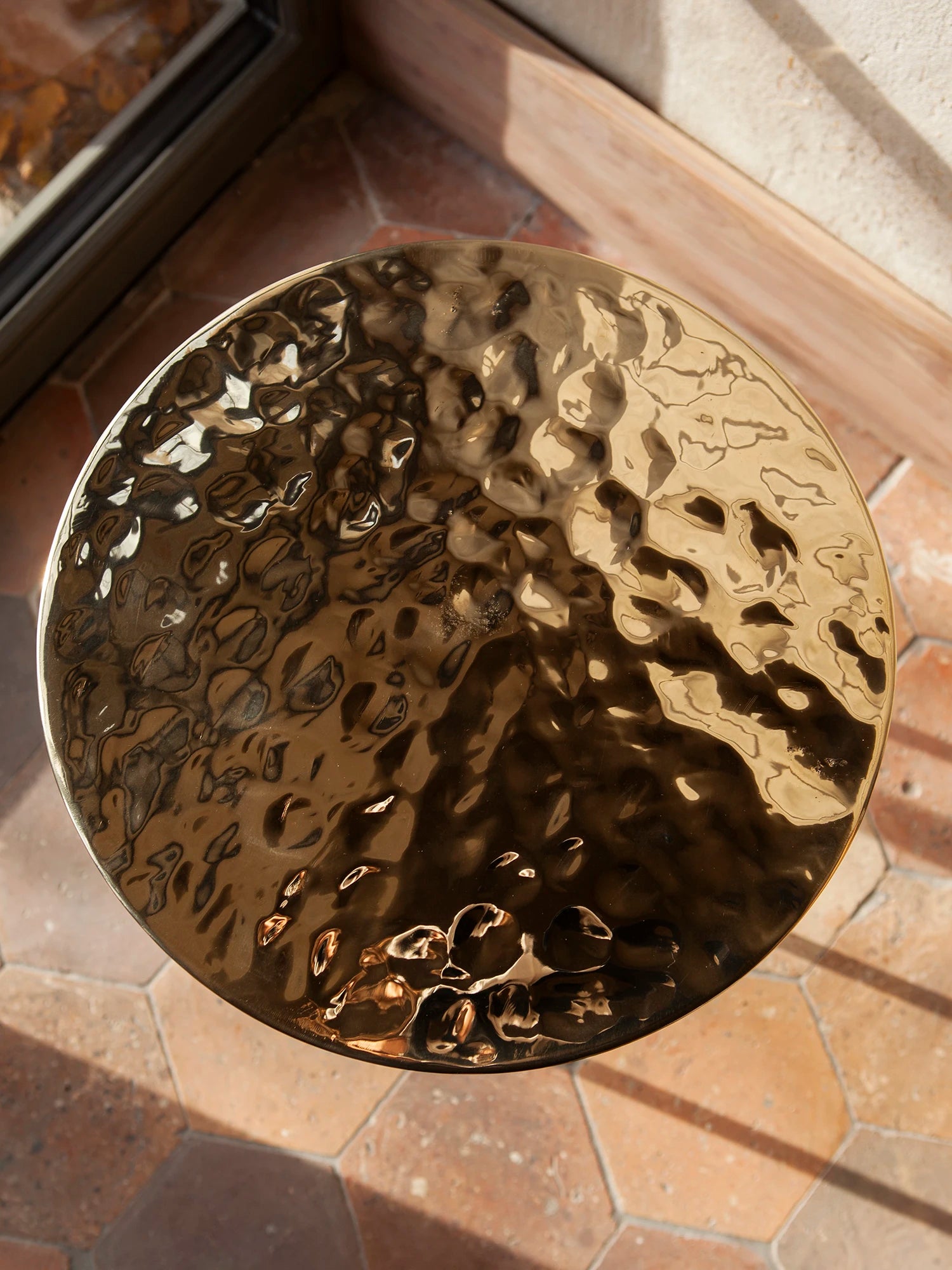 Coffee Table - Rippled Brass