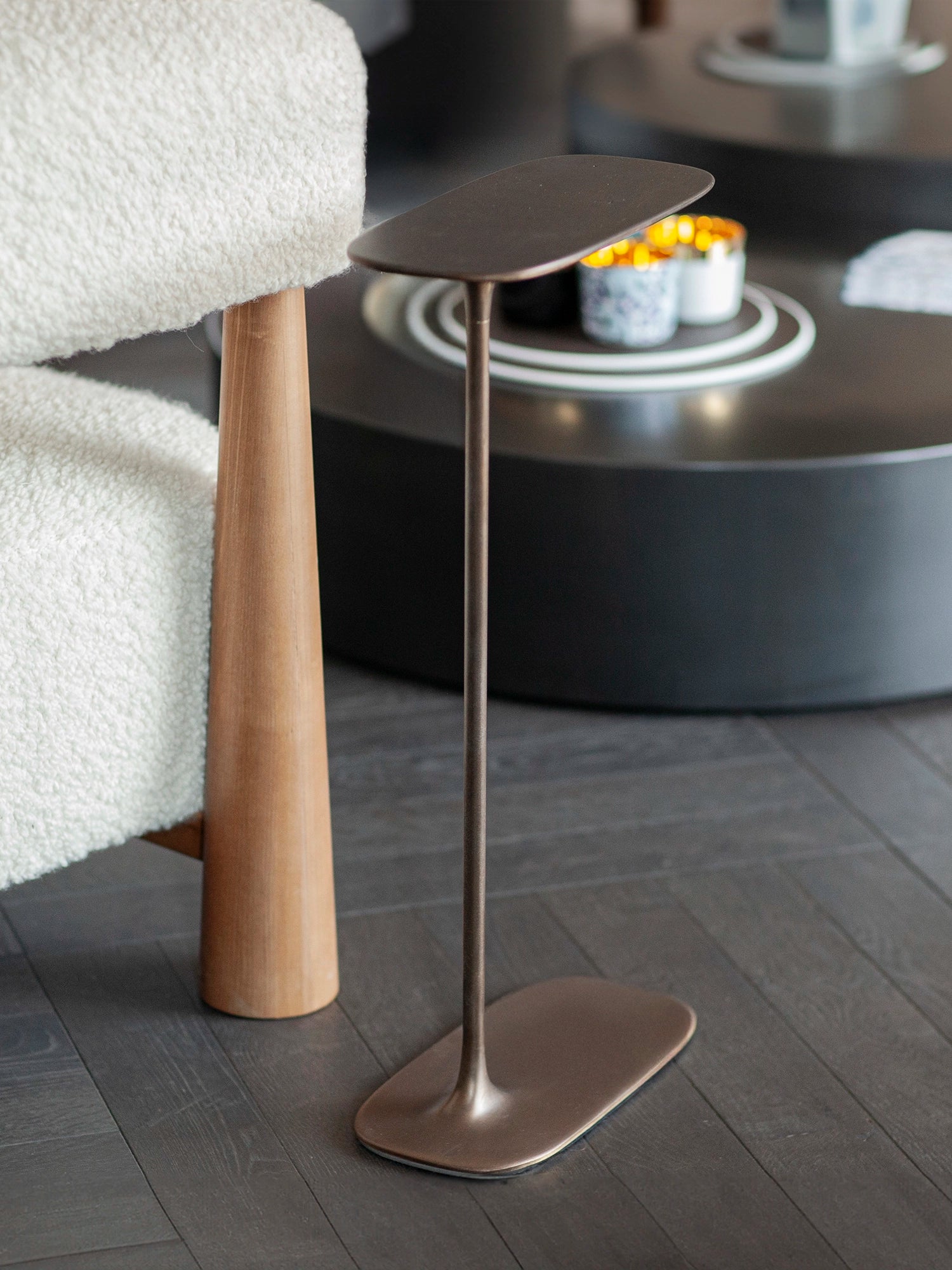 Tall Side Table - Aged Brass