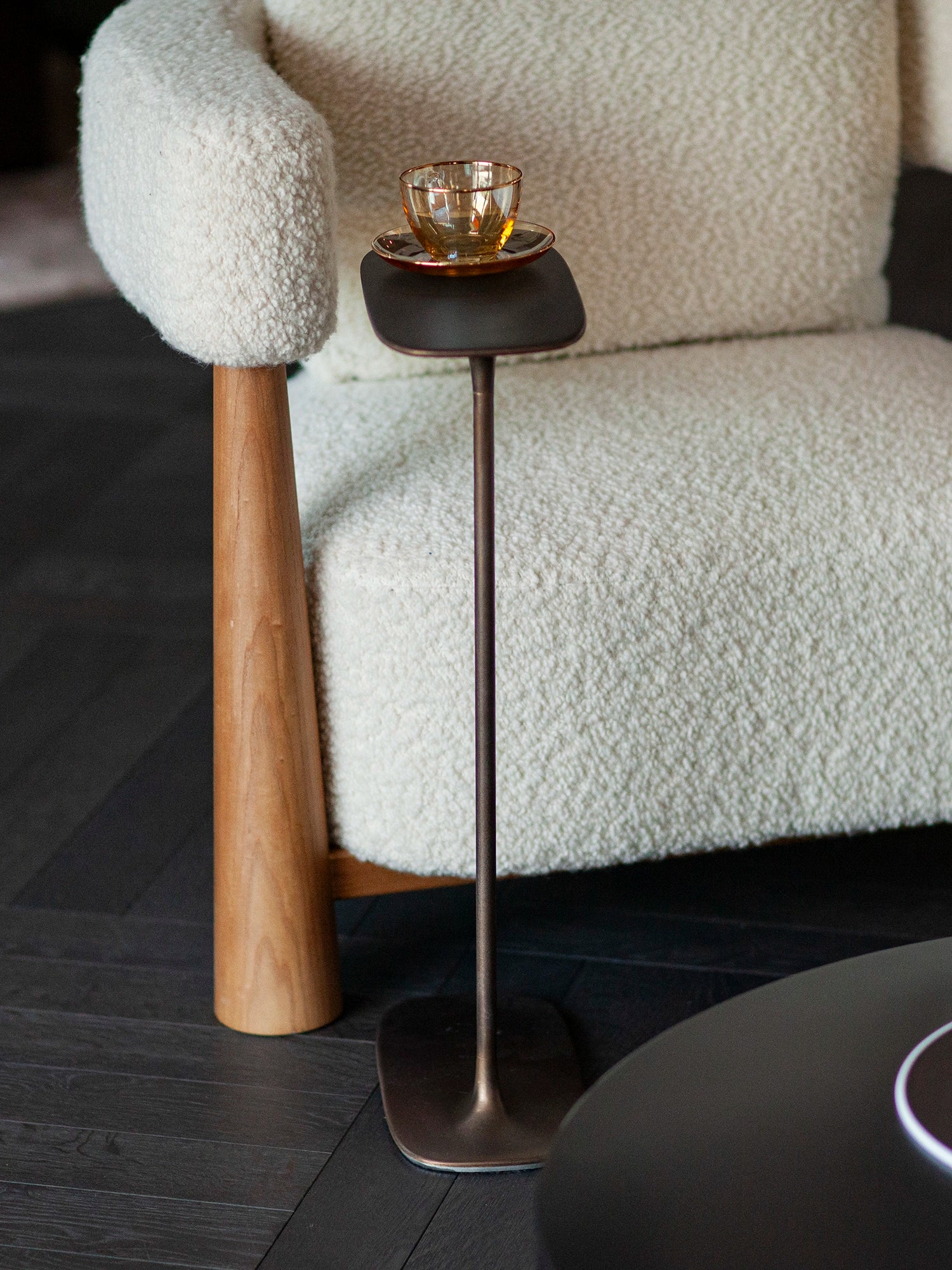 Tall Side Table - Aged Brass