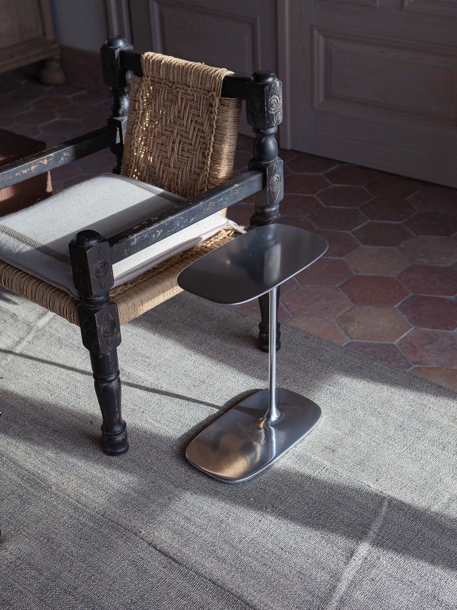 Low Side Table - Polished Aluminium